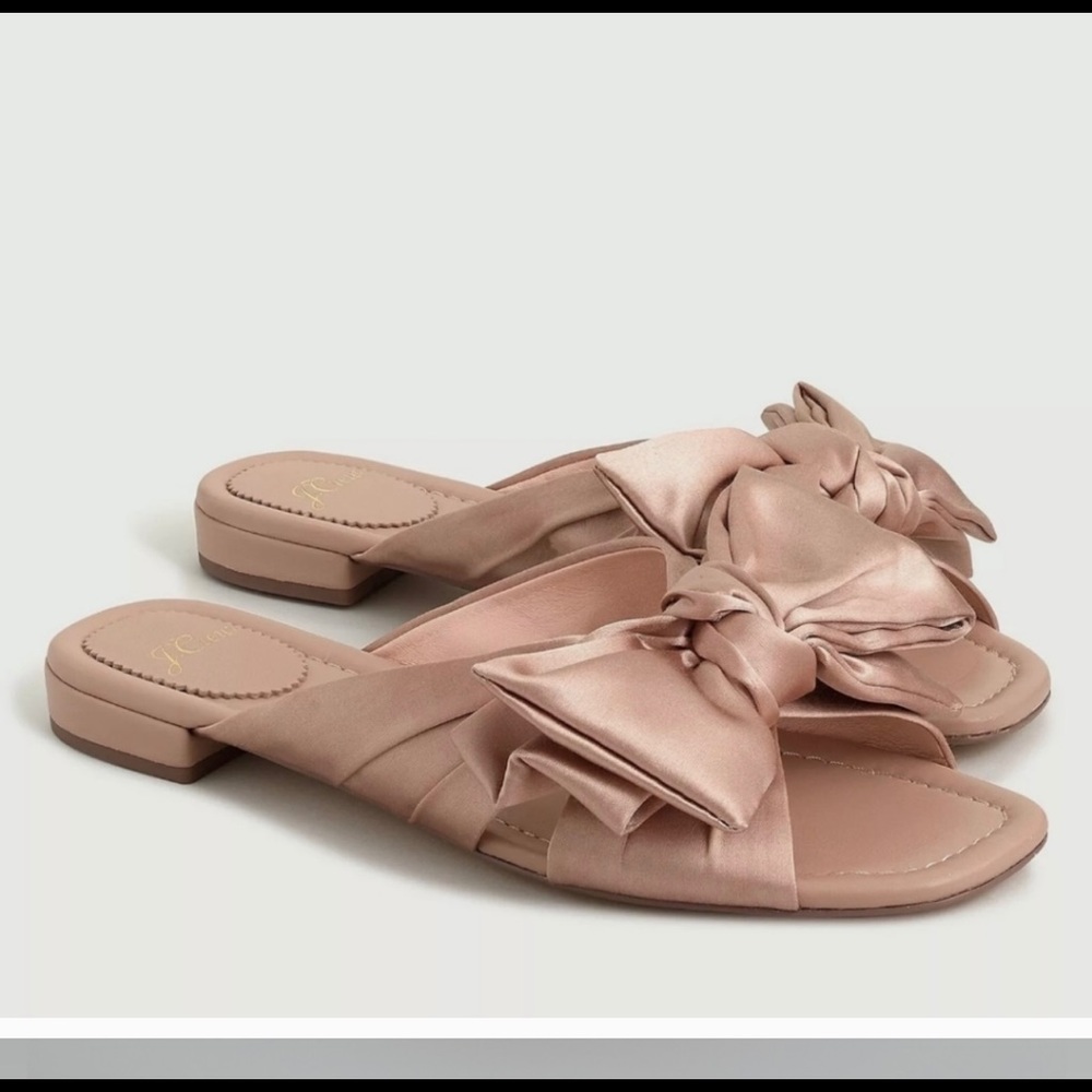 J. Crew Abbie Bow Sandals in Satin Size 8